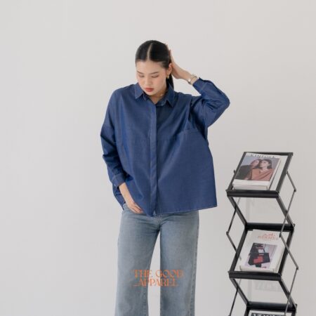 Mashiro Denim Long Sleeve Blouse